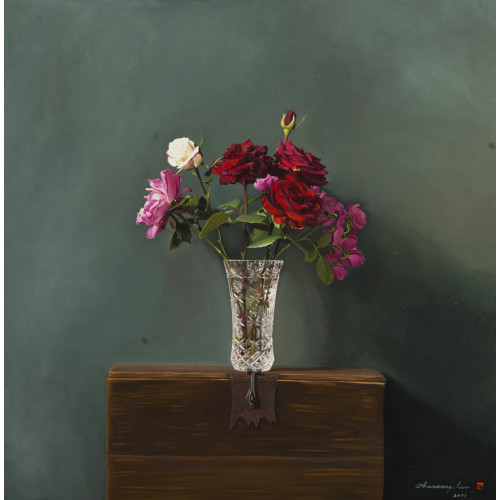 크리스탈꽃병에꽃